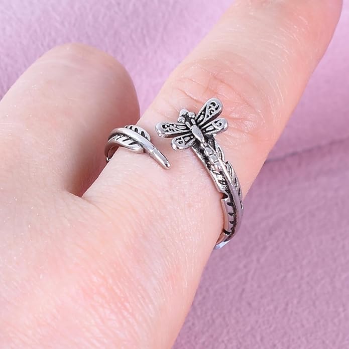 925 Sterling Silver Ring Minimalist Adjustable Rings Band Handmade Rings for Women Girls