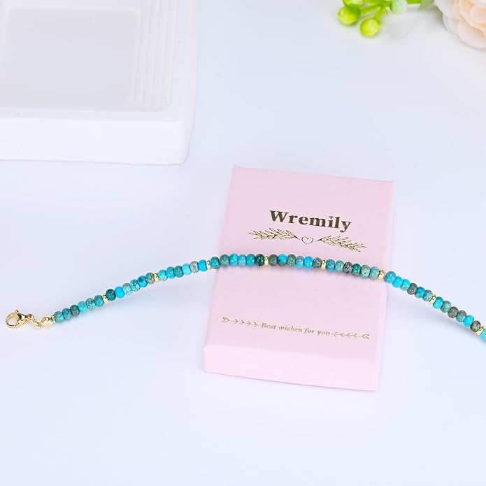 Natural Stone Beaded Anklets Bracelets for Women Handmade Beaded Anklet Bracelet Waterproof Boho Beads Ankle Bracelet Adjustable Summer Jewelry
