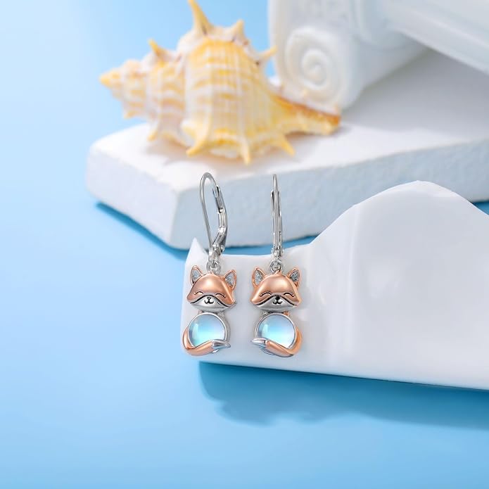 Dorunmo Moonstone Dangle Drop Earrings s925 Sterling Silver Leverback Earrings Filigree Moonstone Jewelry Birthday Gifts for Women