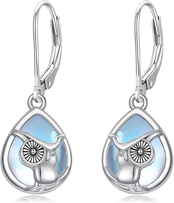 Dorunmo Moonstone Dangle Drop Earrings s925 Sterling Silver Leverback Earrings Filigree Moonstone Jewelry Birthday Gifts for Women
