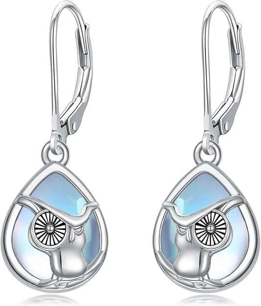 Dorunmo Moonstone Dangle Drop Earrings s925 Sterling Silver Leverback Earrings Filigree Moonstone Jewelry Birthday Gifts for Women