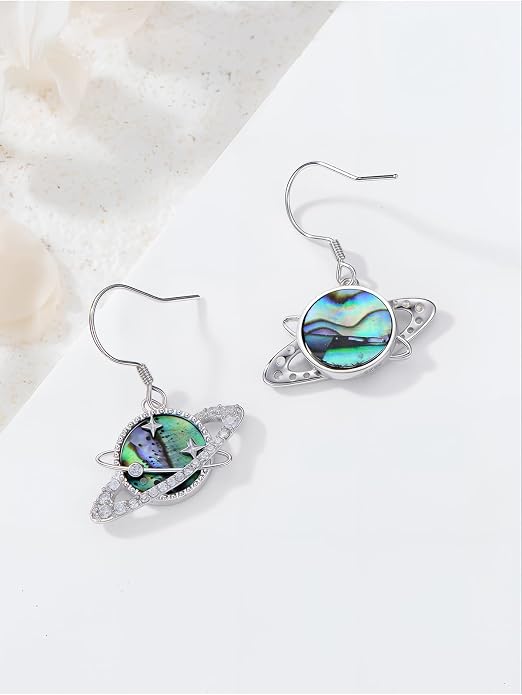Midari Hummingbird/Butterfly/Lotus Earrings for Women 925 Sterling Silver Abalone Shell Animal Earrings Dangle for Women Abalon Moonstone Jewelry Gifts for Women Mom