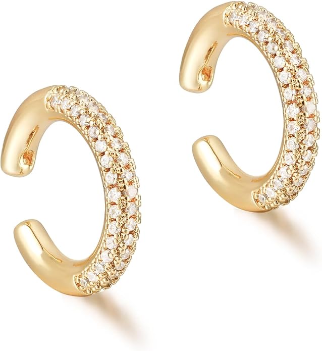 MYEARS Women Ear Cuff Earring Gold Non Pierced Ear Cartilage Clip on Wrap Hoop 14K Gold Filled Tiny Boho Beach Simple Minimalist Delicate Handmade Hypoallergenic Jewelry Gift-Sold as Single/Pair