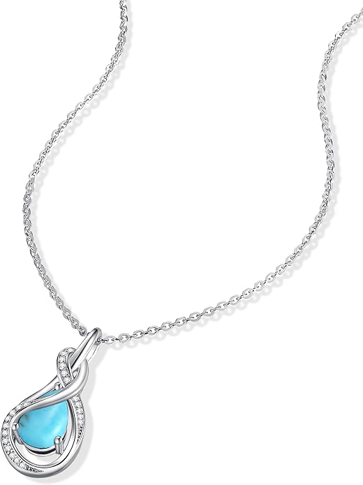 FANCIME TimelessTie Birthstone Necklace for Women White Gold Plated Sterling Silver Ribbon Design Jewelry Knot Pendant Fine Jewelry Gemstone Anniversary Birthday Graduation Mothers Day Gifts for Women Wife Mother Her