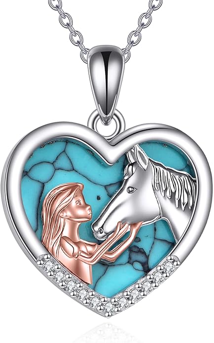 YFN Horse Pendant Necklace Sterling Silver Women with Horse Gift for Women
