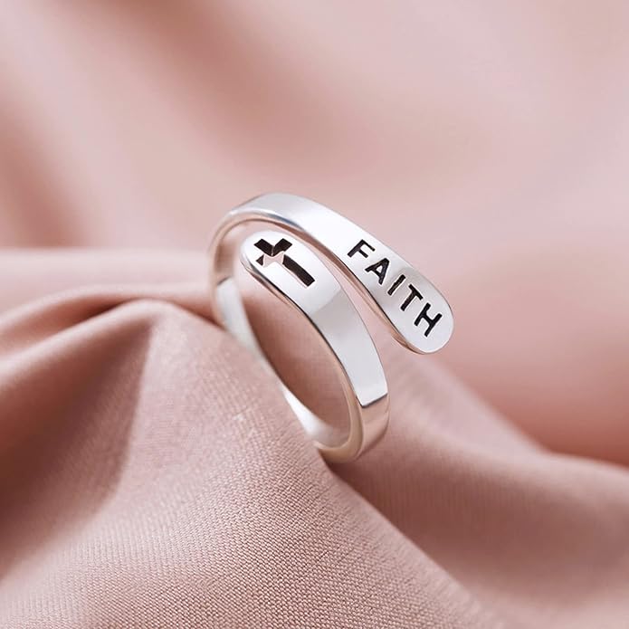 Inspirational Rings for Women Statement Stainless Steel Spiral Wrap Twist Ring Encouragement Personalized Jewelry Birthday Gifts
