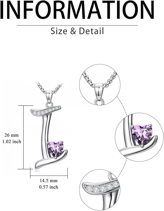 Birthday Gifts for Women Alphabet A to Z Initial Birthstone Pendant Necklaces for Women - 18k White Gold Plated Personalized Name Jewelry Anniversary Graduation Gifts for Wife Her Daughter Girlfriend(with Gift Box)