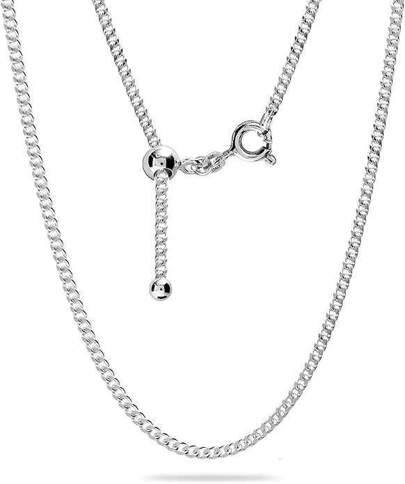 LeCalla 925 Sterling Silver Italian Jewelry Adjustable Chain Necklace, Sliding Bolo Chain Necklace for Women Slider Chain 14 to 24 Inch.