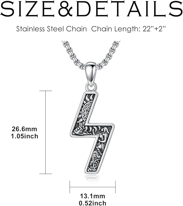 ROMANTICWORK Viking Necklace for Men 925 Sterling Silver Viking Pendant Necklace Amulet Jewelry for Father Husband Birthday Christmas
