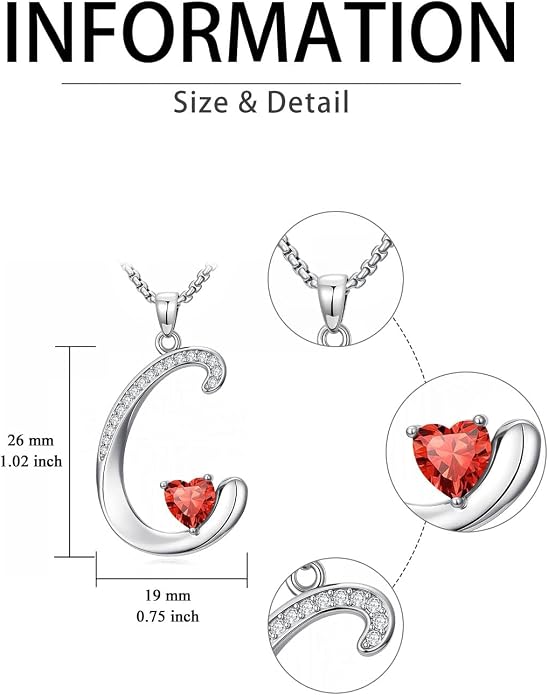 Birthday Gifts for Women Alphabet A to Z Initial Birthstone Pendant Necklaces for Women - 18k White Gold Plated Personalized Name Jewelry Anniversary Graduation Gifts for Wife Her Daughter Girlfriend(with Gift Box)
