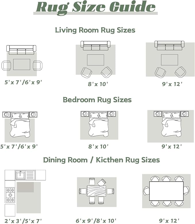 Area Rug 9x12 Washable Rug, Vintage Boho Medallion Rugs Non-Slip Soft Low Pile Large Distressed Rug Indoor Retro Carpet for Living Room Bedroom Dining Room Home Office (Vintage Green, 9'x12')