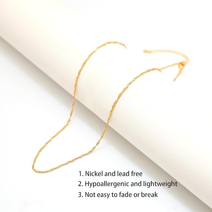 14K Gold Plated Paper Clip Chain Link Necklace Satellite Cross Key Starfish Turquoise Heart Necklace for Women