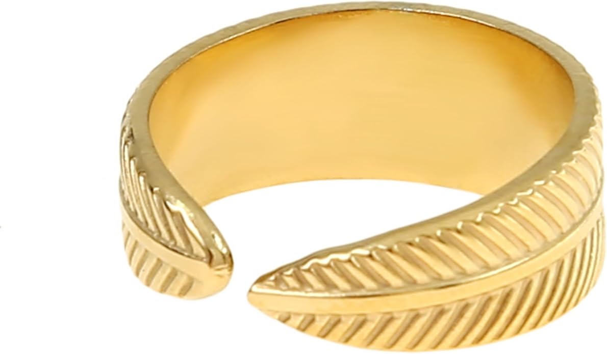 Made by Nami Stainless Steel Gold Adjustable Rings for Women Stackable Chunky Gold Rings for Women