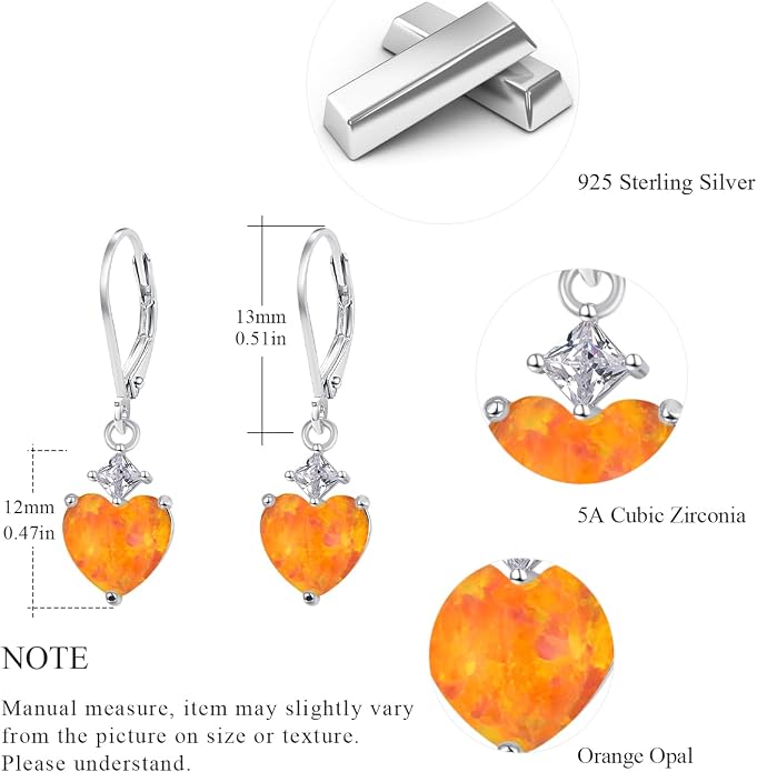 Teardrop Leverback Drop Dangly Earrings, 925 Sterling Silver with Opal/Moonstone Hypoallegenic for Sensitive Ears Jewelry Gift for Women Girlfriend with Gift Box