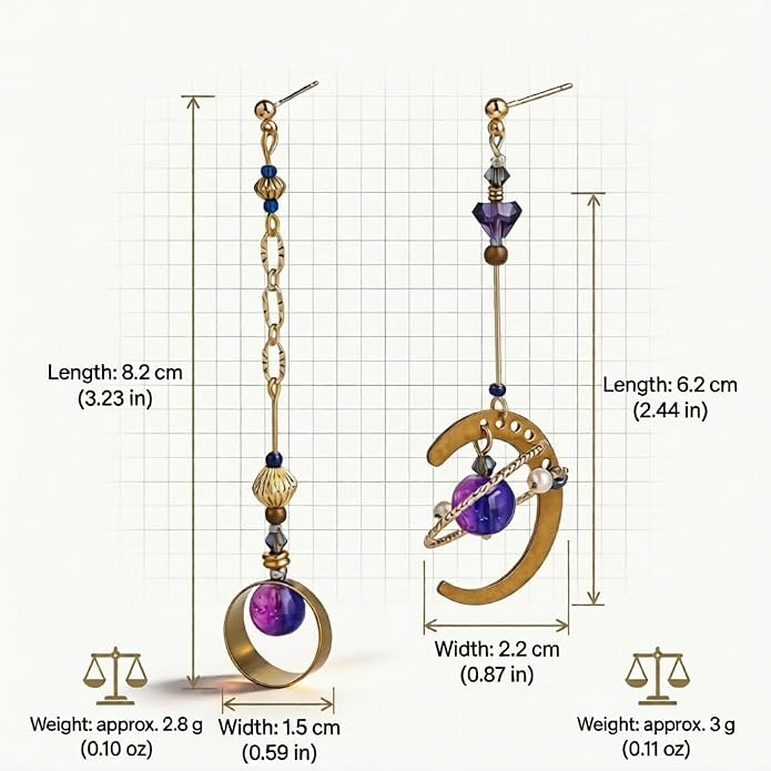 Celestial Sun Moon Star Earrings Dangle, Creative Planet Universe Drop Earrings Chic Mismatched Earrings For Women Jewelry Gifts