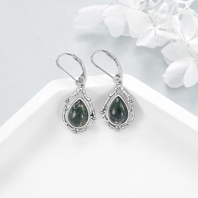 POPLYKE Celtic Filigree Teardrop Drop Dangle Earrings Sterling Silver Leverback Earrings Jewelry for Women
