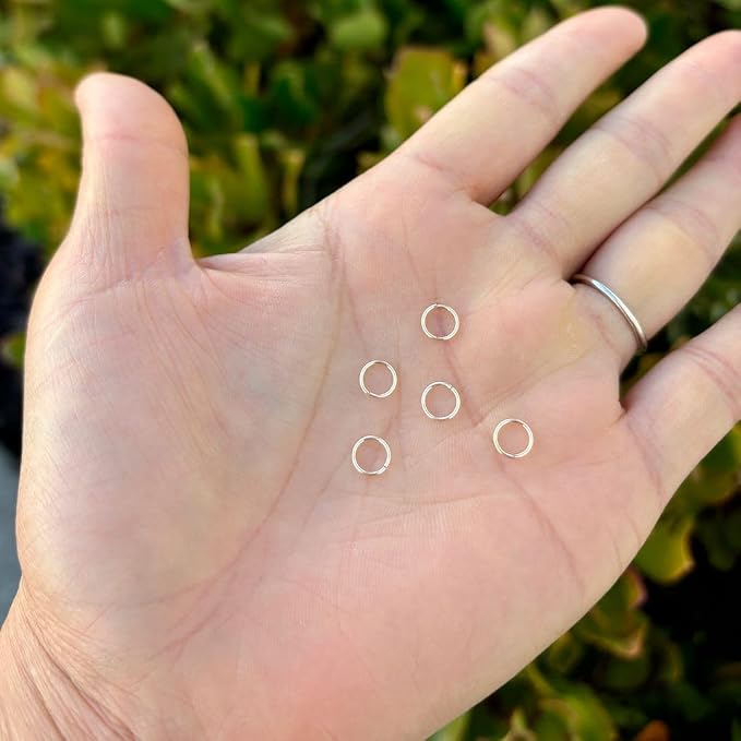 20pcs Adabele Real 1/20 14K Gold Filled Open Jump Rings 6mm Small O Ring Connector (0.64mm/22 Gauge)