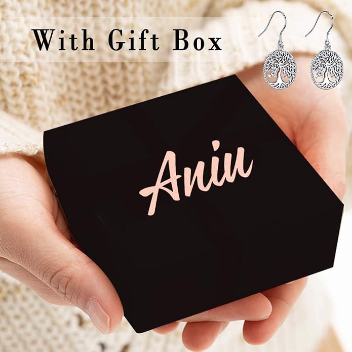 Aniu Tree of Life Earrings for Women Turquoise Malachite Teardrop Dangle Earrings for Women Sterling Silver Anniversary Birthday Drop Dangle Earrings Jewelry Gifts