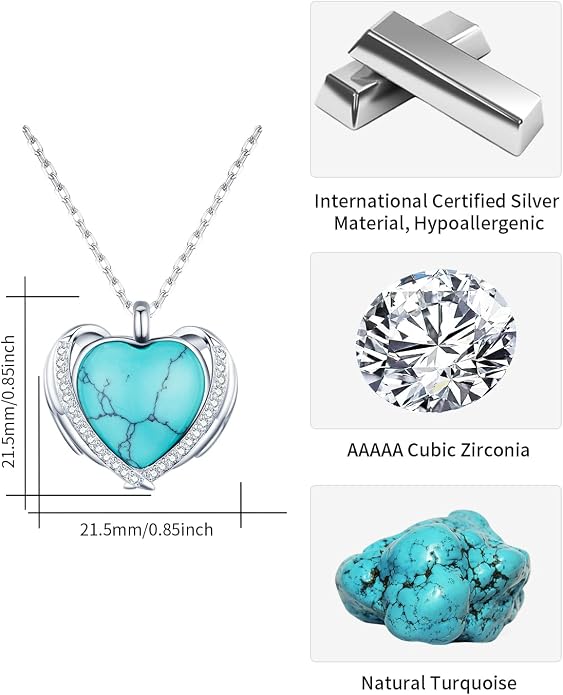BDL Genuine Turquoise Jewelry for Women, Sterling Silver Earrings and Necklaces for Women, Leverback Dangle Drop Earrings Jewelry