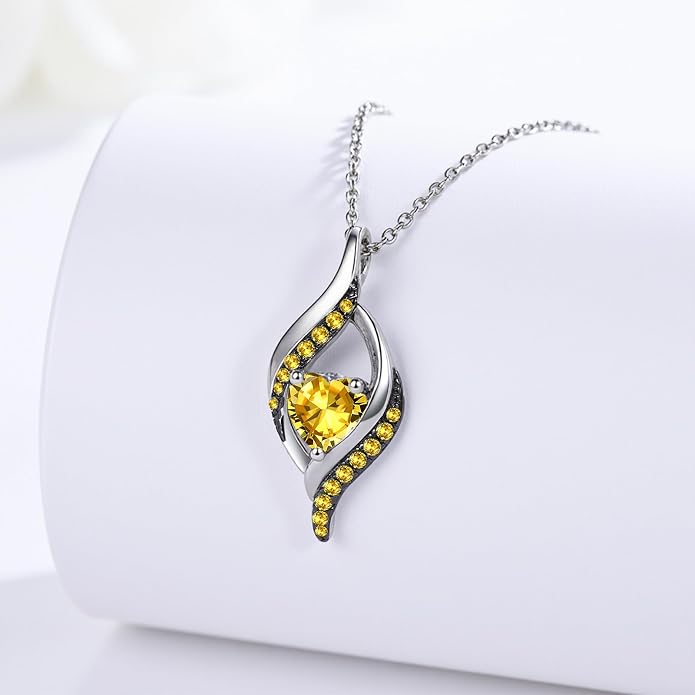 KiiKii Birthday Gifts for Women Birthstone Necklace Platinum Plated 925 Sterling Silver Forever Love Heart Pendant Meaningful Jewelry Gifts for Wife Mom