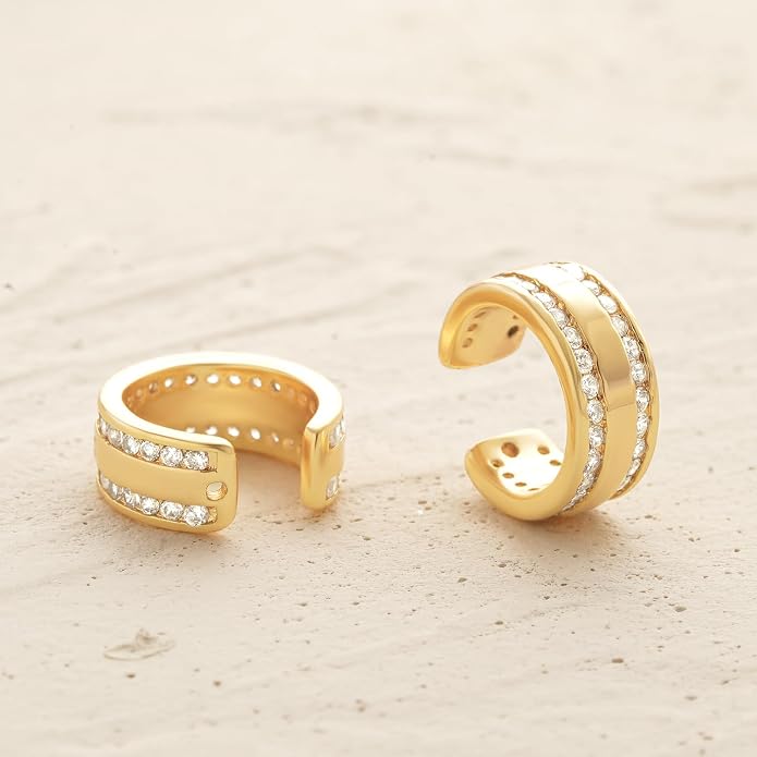 MYEARS Women Ear Cuff Earring Gold Non Pierced Ear Cartilage Clip on Wrap Hoop 14K Gold Filled Tiny Boho Beach Simple Minimalist Delicate Handmade Hypoallergenic Jewelry Gift-Sold as Single/Pair