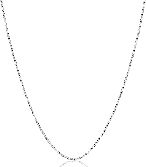 Savlano 925 Sterling Silver Solid 1.0MM Box Chain Necklace For Women & Men - Made in Italy Comes With a Gift Box
