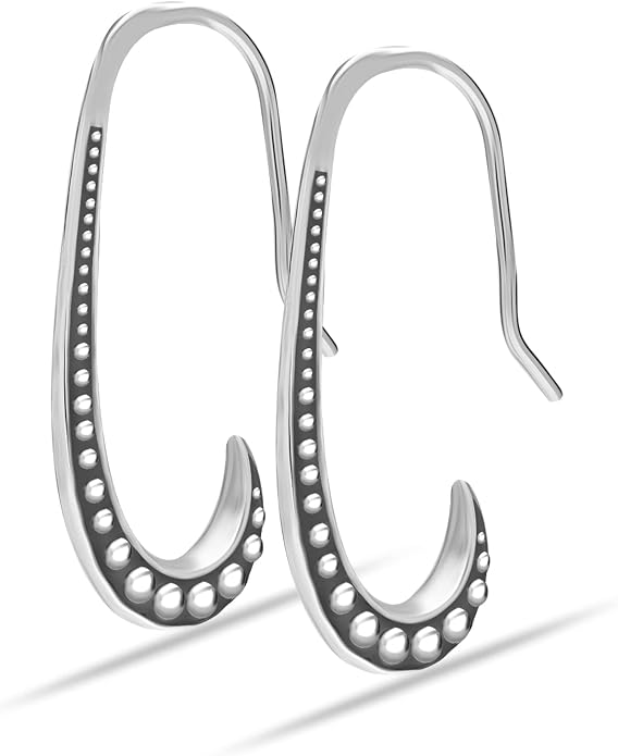 LeCalla 925 Sterling Silver Drop Ear Cuffs Earrings | Lightweight Threader Wire Shaped Teardrop Dangle Earring for Women | Hypoallergenic Piercing Gifts for Her