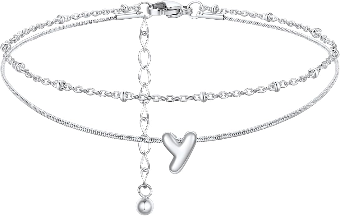 ChainsProMax Initial Ankle Bracelets for Women, Waterproof Anklets Bracelet Adjustable Summer Beach Women Foot Jewelry, Stainless Steel/Gold Plated-Send Gift Box/Letter A-Z