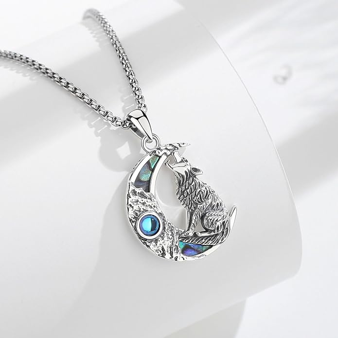 Vito 925 Sterling Silver Viking Necklace for Women Men, Viking Dragon/Wolf/Horse/Tree of Life Pendant Norse Amulet Nordic Jewelry for Men