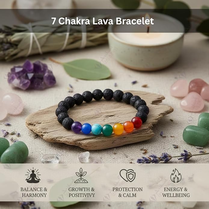 Arihant Gems And Jewels Reiki/Yoga Healing Crystal Stretchable Bracelet,100% Natural And Certified, Astrological Gemstone, Unisex Both For Men & Women - (8 Mm)