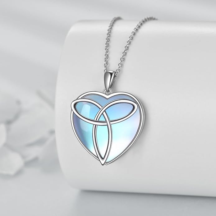 YAFEINI 925 Sterling Silver Moonstone Necklace Filigree Teardrop Pendant Necklace Jewelry for Women Girls