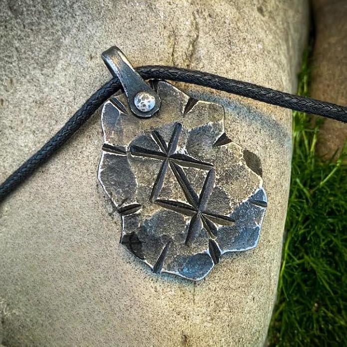 Protection Rune, Forged Iron Rune, Viking Rune, Rune Pendant, Bind Rune Pendant, Nordic Necklace Jwelery