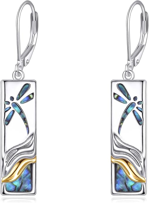 Mountain/Pine Tree/Tree of Life/Dragonfly Earrings for Women 925 Sterling Silver Abalone Tree of Life Dangle Drop Earrings Nature Jewelry Gifts for Mom Sister Daughter
