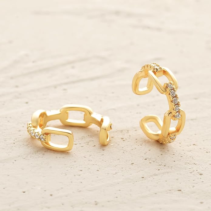 MYEARS Women Ear Cuff Earring Gold Non Pierced Ear Cartilage Clip on Wrap Hoop 14K Gold Filled Tiny Boho Beach Simple Minimalist Delicate Handmade Hypoallergenic Jewelry Gift-Sold as Single/Pair