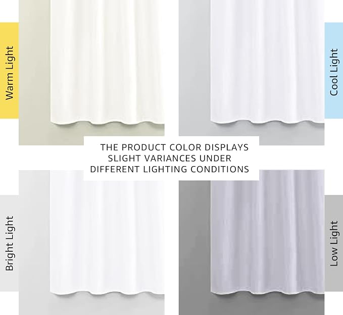 NICETOWN Bedroom Curtains - Window Treatment Rod Pocket Curtains/Drapes for Bedroom (2 Panels, 42 by 63, White)