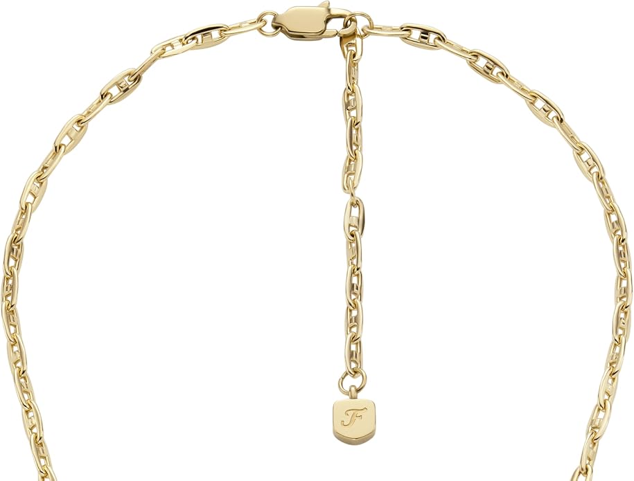 Fossil Women's Gold-Tone Stainless Steel Pendant Chain Necklace for Women
