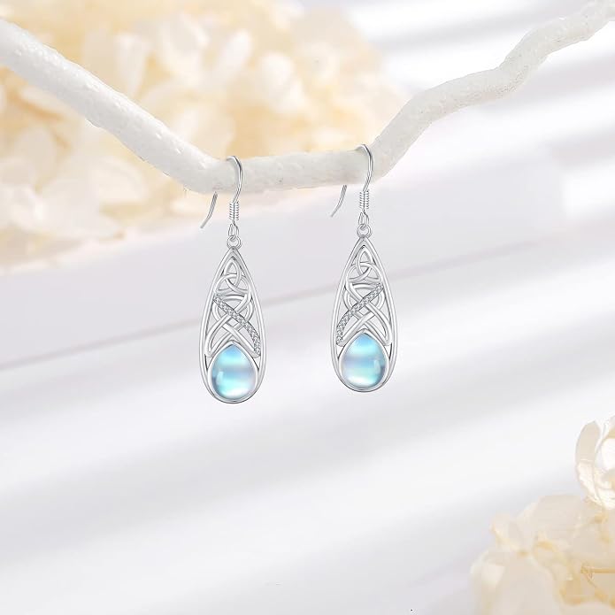 Tree of Life/Cat/Turtle/Butterfly/Flower/Celtic/Turquoise/Moonstone Dangle Earrings for Women Sterling Silver Cute Animals Drop Earrings Jewelry Gifts