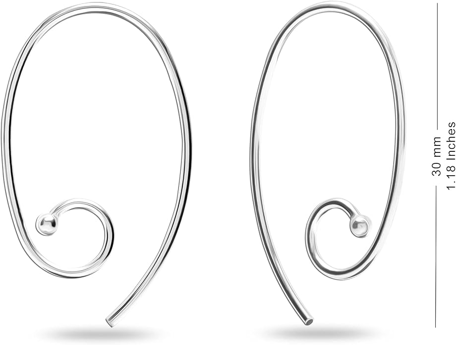 LeCalla 925 Sterling Silver Threader Earrings for Women | Handmade Wire Boho Hoops & Drop Earrings in Spiral, Heart, Bar Designs | Lightweight Pull Through Earring Jewelry Gift for Birthday, Anniversary
