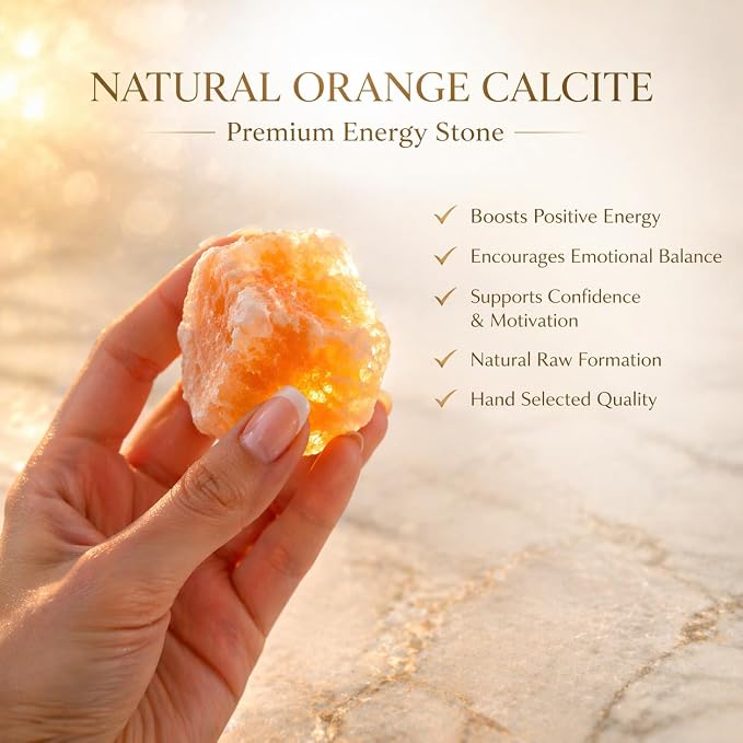 Large 1.25-2.0” Natural Orange Calcite Raw Crystals Stones for Meditation, Chakra, Reiki, Crystal Grid, Energy Work, Wire Wrapping, Tumbling & Spiritual Home Decor