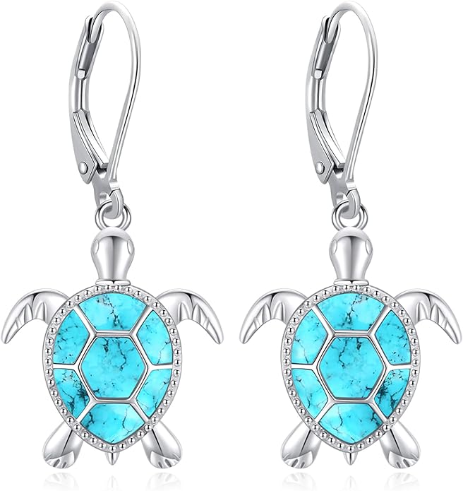 Tree of Life/Cat/Turtle/Butterfly/Flower/Celtic/Turquoise/Moonstone Dangle Earrings for Women Sterling Silver Cute Animals Drop Earrings Jewelry Gifts