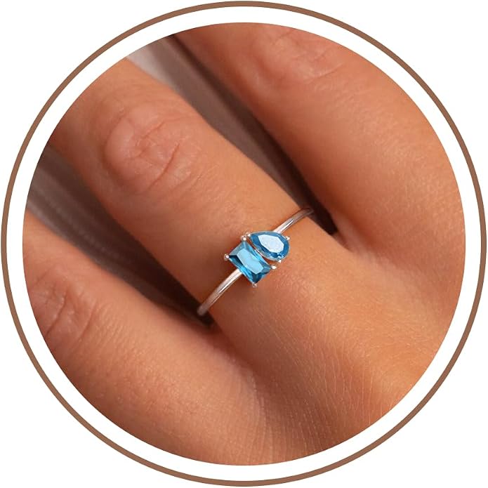 Birthstone Rings for Women, Non Tarnish Gold Rings 2026 Graduation Gifts Birthday Gift Trendy Teen Girl Stuff Dainty 14K Plated Adjustable CZ Stacking Promise Ring Anniversary Jewelry for Friend Sister Girlfriend Daughter