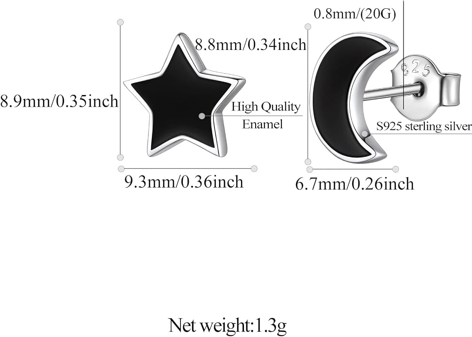 FindChic Hypoallergenic Sterling Silver Small Bar/Heart/Dot/Triangle/Butterfly/Lightning Studs Earrings Minimalist Geometric Jewelry Valentine Gifts for Women Men Girls, with Gift Box