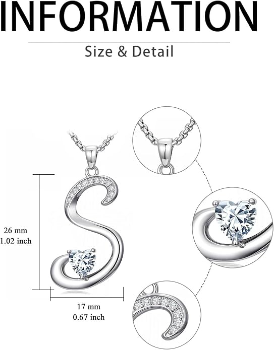 Birthday Gifts for Women Alphabet A to Z Initial Birthstone Pendant Necklaces for Women - 18k White Gold Plated Personalized Name Jewelry Anniversary Graduation Gifts for Wife Her Daughter Girlfriend(with Gift Box)