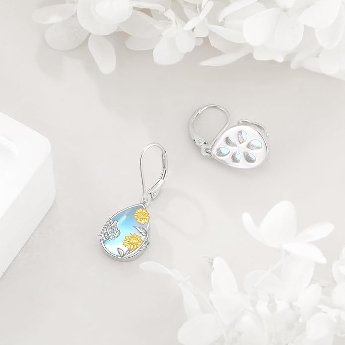 VONALA Flower Earrings for Women 925 Sterling Silver Rose/Lotus/Scottish Thistle/Tulip/Lilac/Mushroom/Pineapple Dangle Drop Earrings Flower Jewelry Gifts for Women Girls Birthday Gifts