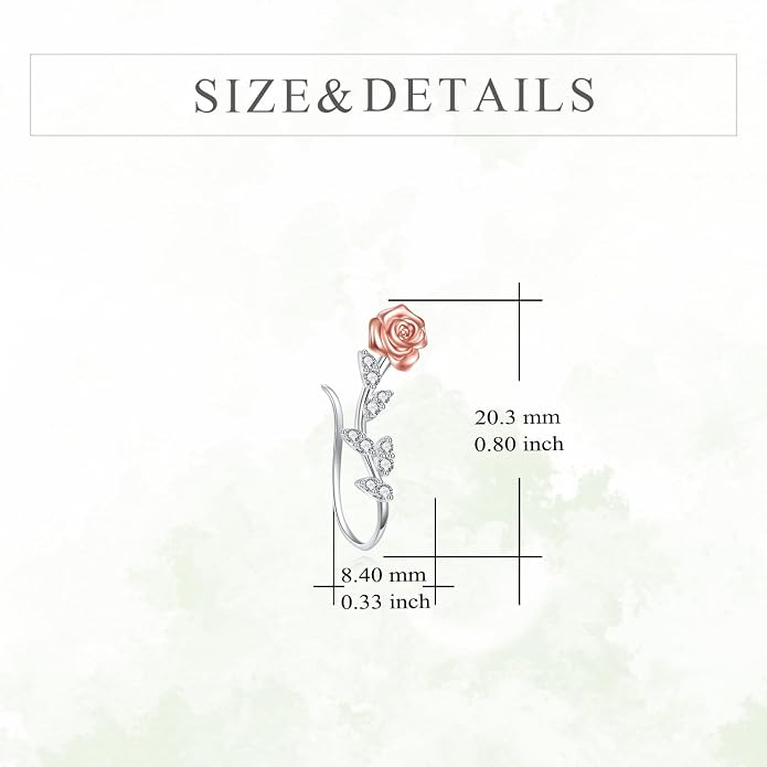 leaf/cherry blossom/purple orchid/celtic knot earrings Ear Climber Crawler Cuff Sterling Silver Wrap Earrings for Women