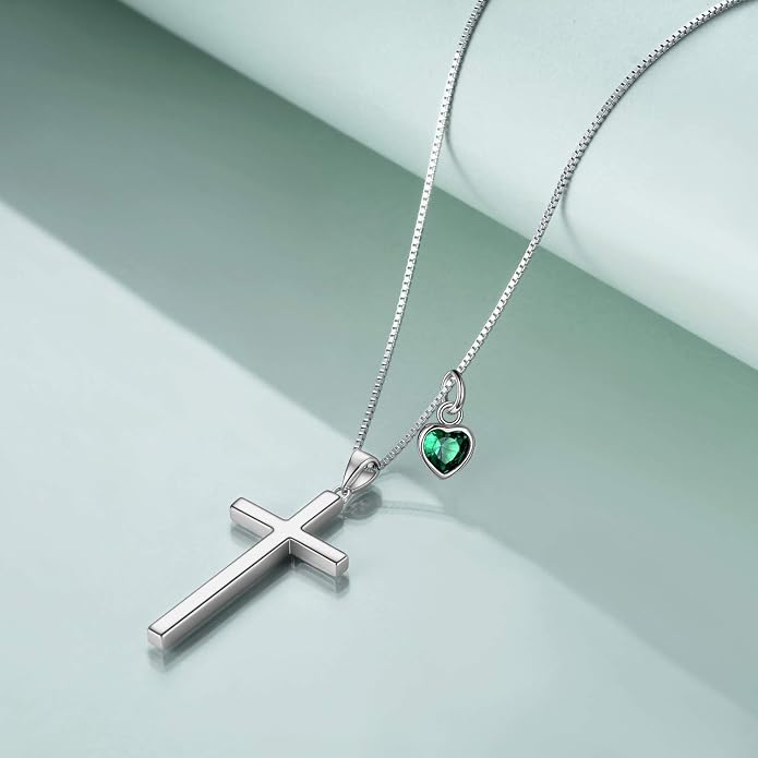 POPLYKE Cross Necklace 925 Sterling Silver Philippians 4:13 I Can Do All The Things Inspirational Necklace Gifts for Women Men 20+2''