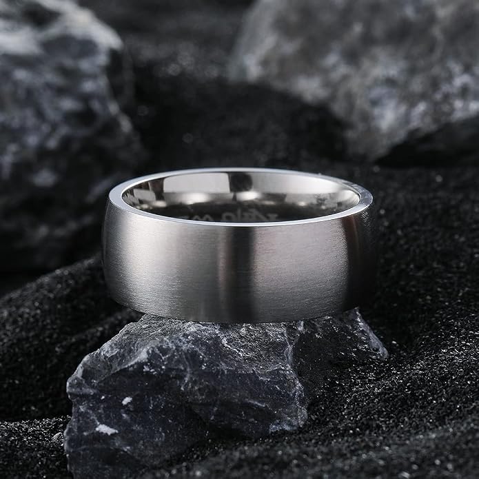 King Will Titanium Wedding Band for Men Women-Sliver/Black/Gold Plated Pure Titanium Wedding Ring, 3-9mm Widths Available Brushed Matte Design Comfort Fit Size 4-16