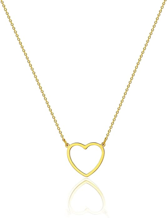 Kyerlyn Simple Gold Necklace Cute Tiny 14k Gold Plated Choker Necklaces Hollow Necklace for Women Dainty Gold Necklaces Minimalist Trendy Jewelry Gifts