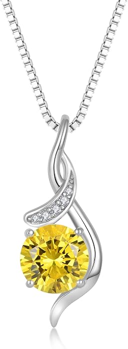 Women‘s Birthstone Pendant Necklace S925 Sterling Silver Imitation Diamond Infinity Necklace Jewelry Gift for Her