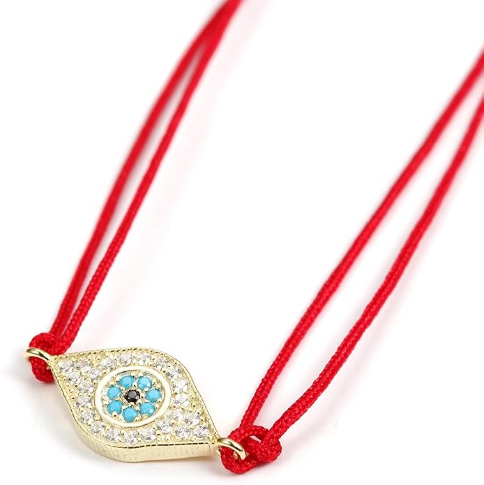 Evil Eye Bracelets Adjustable Charm Lucky Protection Spiritual Kabbalah Red/Black String Thread Bracelet Anklet with Infinity/Cross/Hamsa/Heart/Butterfly Jewelry for Women.